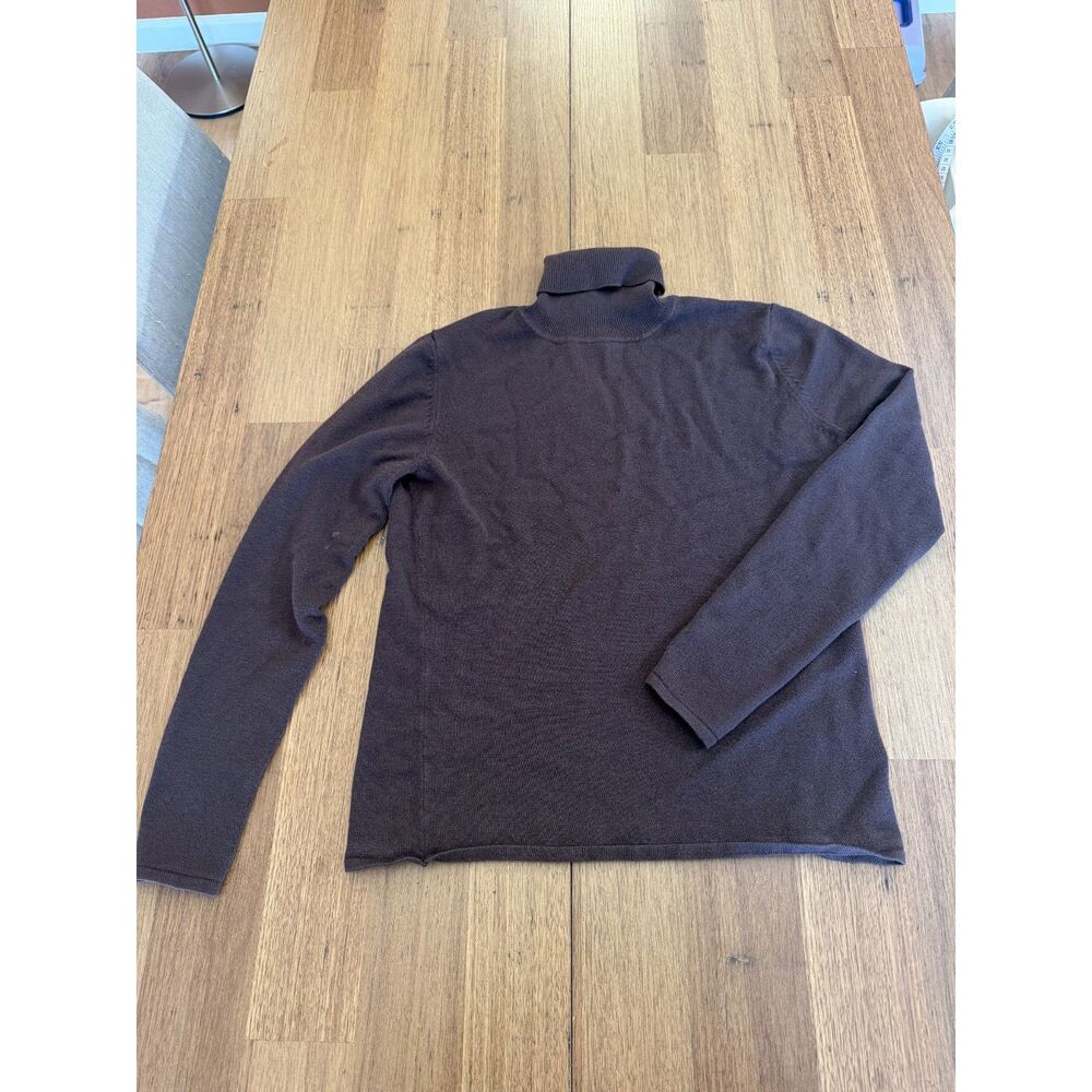 Soft Robert Kitchen Canada Brown Fine-Knit Turtleneck Sweater Medium